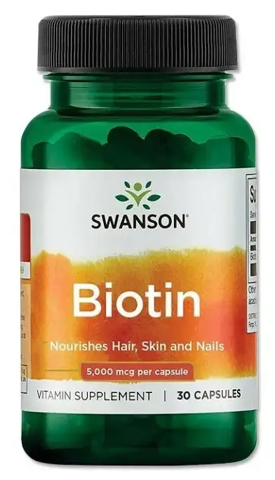 Биотин Swanson Biotin 5000 мкг, 30 капсул
