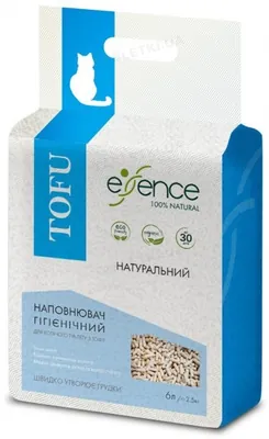 Наповнювач для котячого туалету Essence Tofu натуральний соєвий 2 мм, 6 л