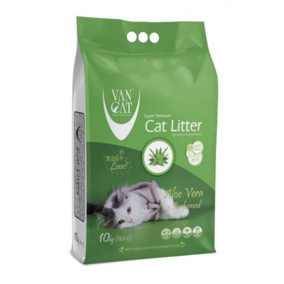Наполнитель для кошачьего туалета VanCat Aloe Vera бентонитовый комкующийся, 10 кг (12 л)