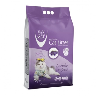 Наполнитель для кошачьего туалета VanCat Lavender бентонитовый комкующийся, 10 кг (12 л)