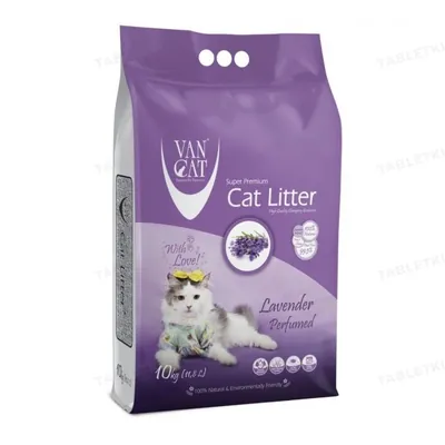 Наповнювач для котячого туалету VanCat Lavender бентонітовий комкуючий, 10 кг (12 л)