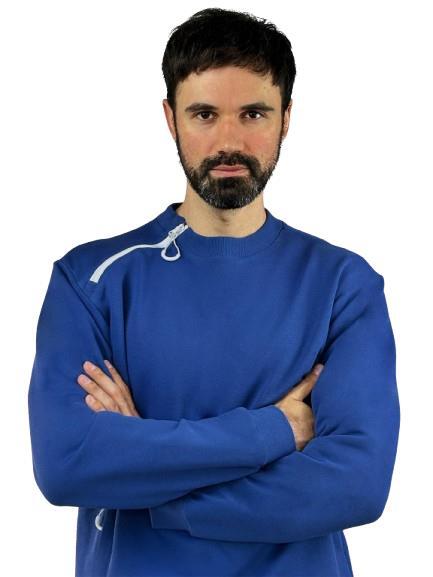 Свитшот адаптивный с молнией на воротнике Plus Plus 11676894-22 цвет синий, размер S