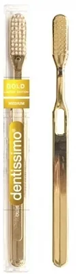 Зубна щітка Dentissimo Medium Gold середньої жорсткості, 1 штука