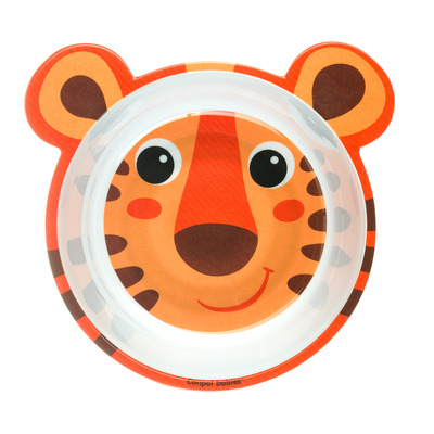 Тарелка Canpol babies Hello Little глубокая из меламина антискользящая с ушками оранжевая 4/520_ora, 1 штука