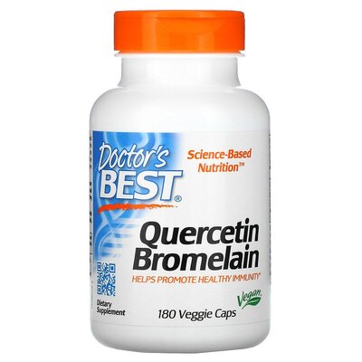 Кверцетин і бромелайн Doctor's Best Quercetin with Bromelain, 180 вегетаріанських капсул