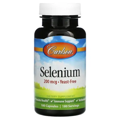 Селен Carlson Labs Selenium 200 мкг без дріжджів, 180 капсул