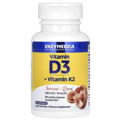 Витамин D3 с витамином K2 Enzymedica Vitamin D3 + Vitamin K2, 60 капсул