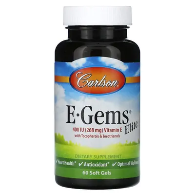 Вітамін Е Carlson Labs Vitamin E 400 МО, 60 капсул