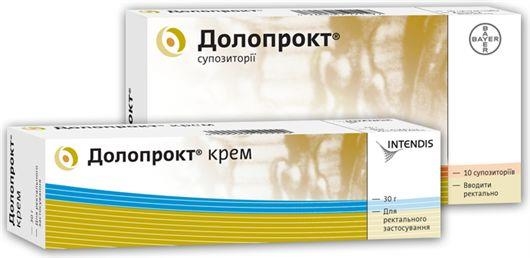 Долопрокт крем рект. по 30 г в тубах