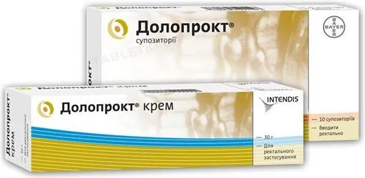 Долопрокт крем рект. по 30 г у тубах