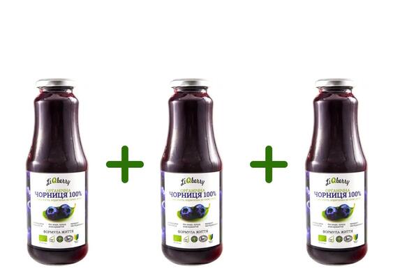 Набор LiQberry из 3-х бутылок черничной пасты по 1000 мл