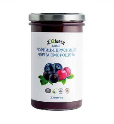 Паста LiQberry Ягодный микс черника, брусника, смородина, 545 мл