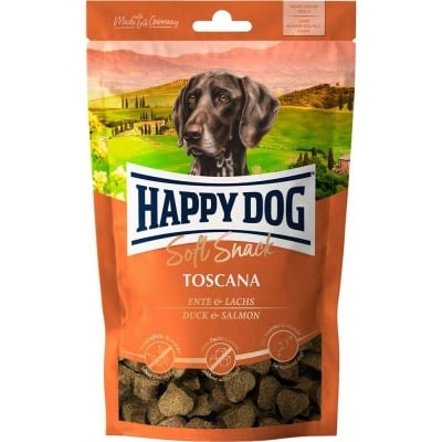 Лакомства мягкие Happy Dog Soft Snack Toscana для собак средних и крупных пород с уткой и лососем, 100 г