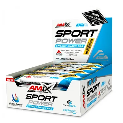 Батончик Amix Nutrition Sport Power Energy Snack Bar бананово-шоколадний, 20 штук по 45 г