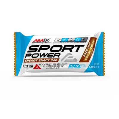 Батончик Amix Nutrition Sport Power Energy Snack Bar какао-крем з лісовим горіхом, 20 штук по 45 г