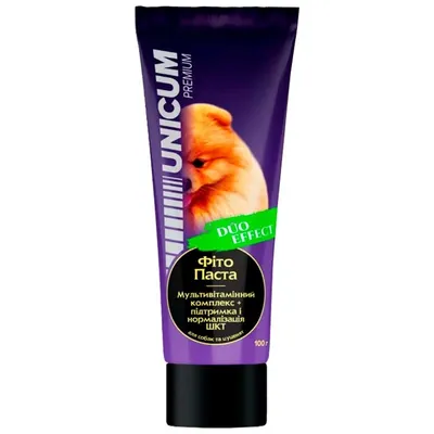 Фітопаста Unicum Premium Duo Effect мультивітамінна, для підтримки та нормалізації ШКТ собак та цуценят, 100 г