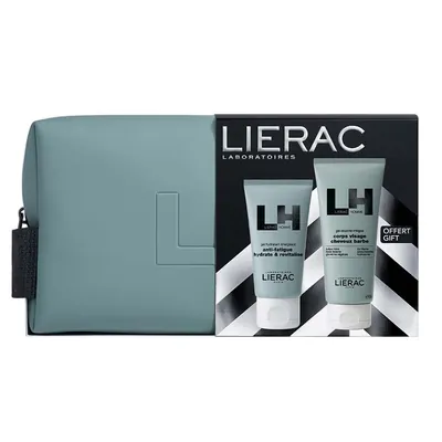 Набір Lierac Homme (зволожувальний енергетичний гель 50 мл + гель для душу 200 мл + косметичка)