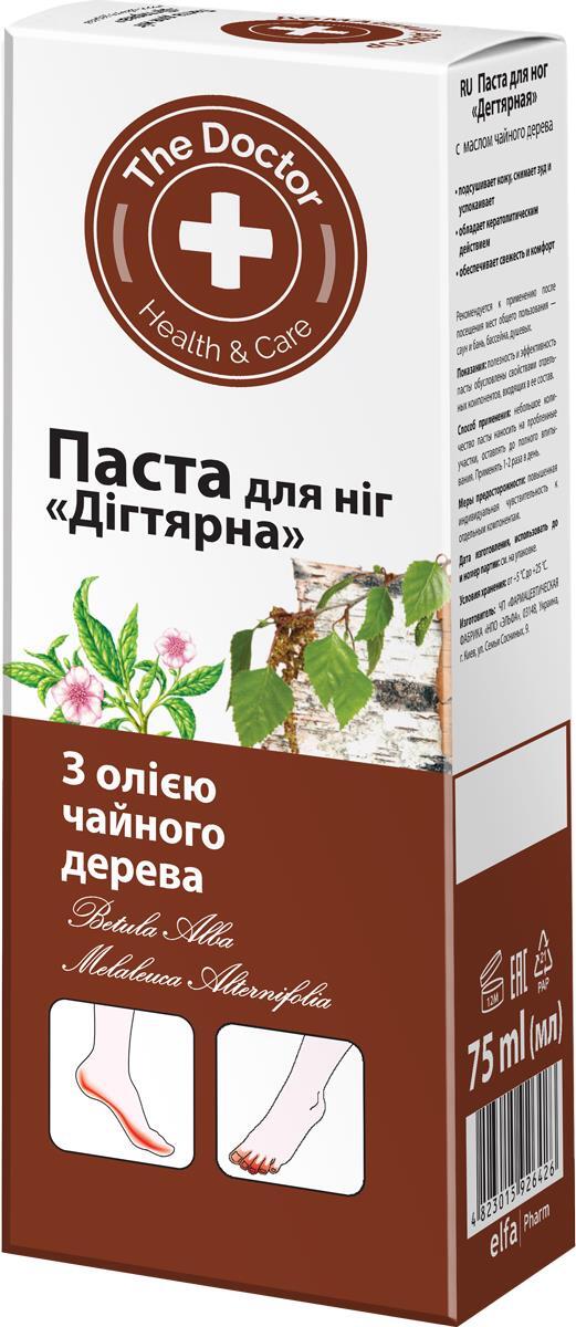 Паста для ног The Doctor Дегтярная с маслом чайного дерева, 75 мл