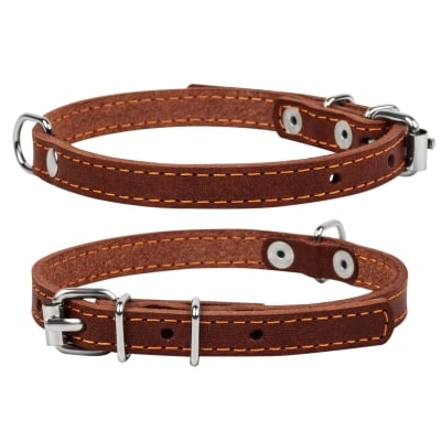 Ошейник Collar 00036 одинарный, ширина 14 мм, длина 27-35 см, коричневый
