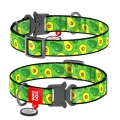 Ошейник Collar WAUDOG Nylon с QR-паспортом, рисунок Авокадо, металлическая пряжка-фастекс, ширина 15 мм длина 23-25 см