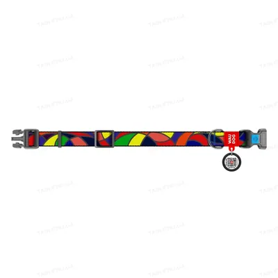 Нашийник Collar WAUDOG Nylon з QR-паспортом, малюнок Вітраж, пластиковий фастекс, ширина 15 мм довжина 23-35 см