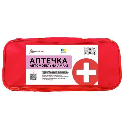 Аптечка медицинская автомобильная Poputchik АМА-2 (02-077-М), мягкий футляр