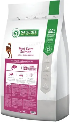Корм сухий для собак Nature's Protection Mini Extra Salmon Adult Small breeds з лососем, 7,5 кг