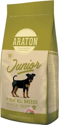 Корм сухий для цуценят Araton Junior All Breeds ART45637, 15 кг