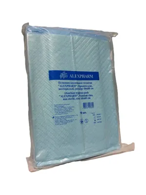 Пелюшки Alexpharm одноразові гігієнічні поглинаючі, 60 x 60 см, 15 шт