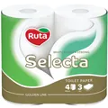 Туалетний папір Ruta Selecta 3 шари білий, 4 рулони