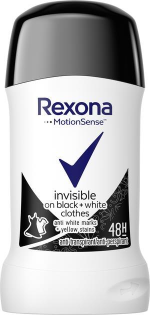 Дезодорант-антиперспирант стик Rexona Невидимый на черной и белой одежде, 40 мл