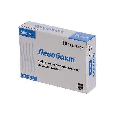 Левобакт таблетки, в/плів. обол. по 500 мг №10