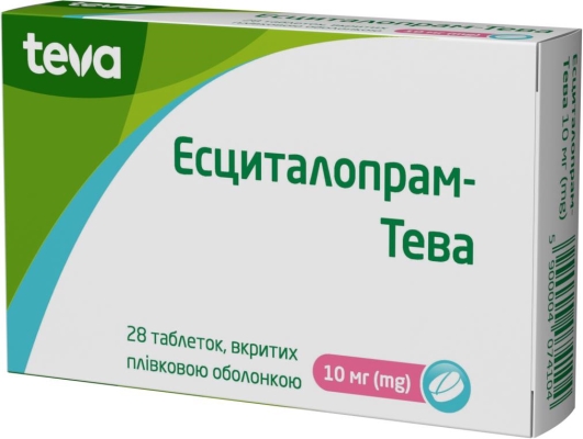 Эсциталопрам-Тева таблетки, п/плен. обол. по 10 мг №28 (14х2)