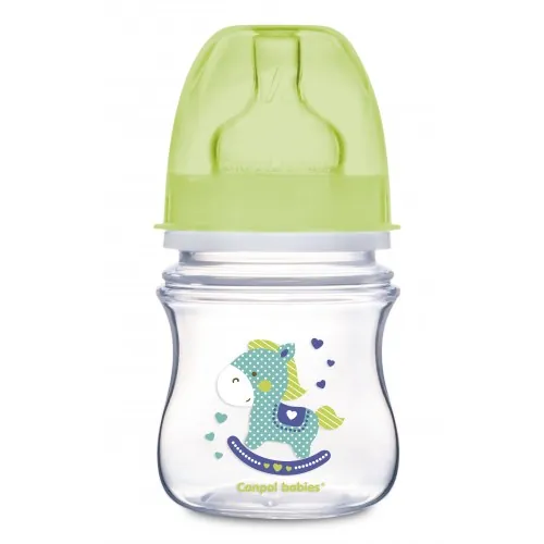 Пляшечка антиколікова Canpol Babies EasyStart "Кольорові звірята" 35/205 з широким отвором, 120 мл