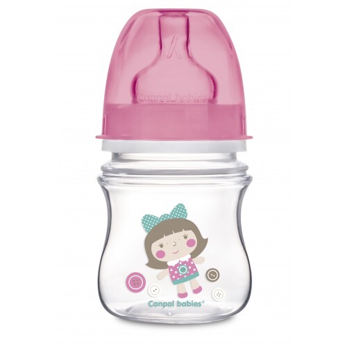 Пляшечка антиколікова Canpol Babies EasyStart "Кольорові звірята" 35/205 з широким отвором, 120 мл