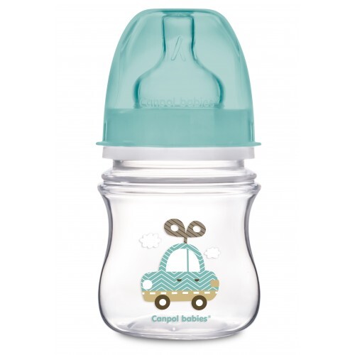 Пляшечка антиколікова Canpol Babies EasyStart "Кольорові звірята" 35/205 з широким отвором, 120 мл