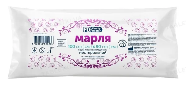 Відріз марлевий нестерильний FD Family Doctor медичний, 100 см х 90 см
