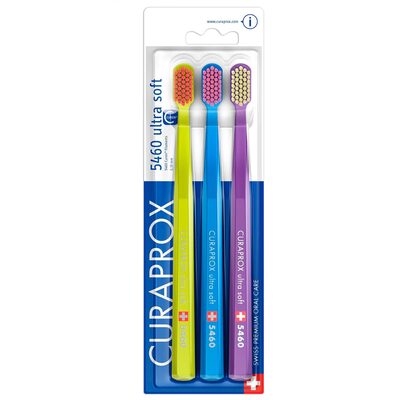Набір Curaprox Ultra Soft зубні щітки ультра м'які салатова, синя, фіолетова, 3 шт