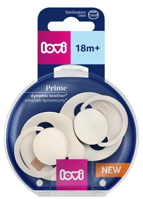 Пустушка силіконова динамічна Lovi Prime 34/403 Coconut/Ivory, 18+ міс, 2 шт
