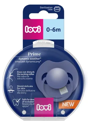 Пустушка силіконова динамічна Lovi Prime 34/417 Blue, 0-6 міс, 1 шт