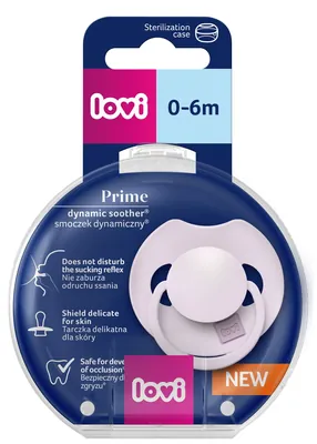 Пустушка силіконова динамічна Lovi Prime 34/420 Lilac, 0-6 міс, 1 шт