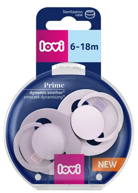 Пустушка силіконова динамічна Lovi Prime 34/422 Lilac/Violet, 6-18 міс, 2 шт