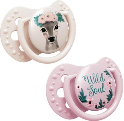 Пустышка силиконовая Lovi Wild Soul динамическая, 22/883 girl, 3-6 месяцев, 2 шт