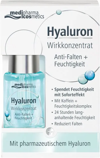 Сироватка для обличчя Medipharma Cosmetics Hyaluron активний гіалурон-концентрат для інтенсивного зволоження шкіри, 13 мл