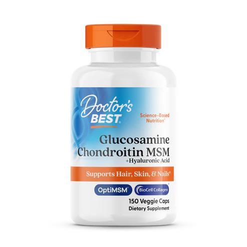 Глюкозамін Хондротин МСМ + Гіалуронова кислота Doctor's Best Glucosamine Chondroitin MSM +Hyaluronic Acid, 150 капсул