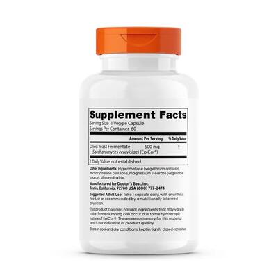 Защита Иммунитета Doctor's Best Epicor 500 мг, 60 вегетарианских капсул