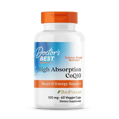 Коензим Q10 100 мг та біоперин Doctor's Best High Absorption CoQ10 with BioPerine, 60 вегетаріанських капсул