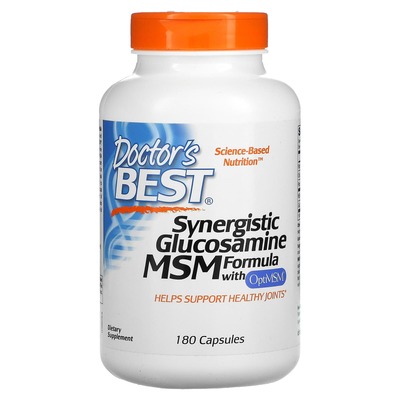 Синергічний Глюкозамін МСМ-Формула Doctor's Best OptiMSM, 180 капсул