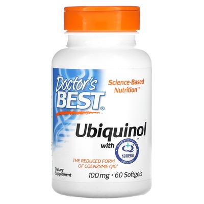 Убіхінол Doctor's Best Ubiquinol with Kaneka 100 мг, 60 желатинових капсул
