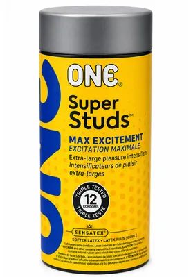 Презервативи ONE Super Studs з точковим рельєфом, 12 штук